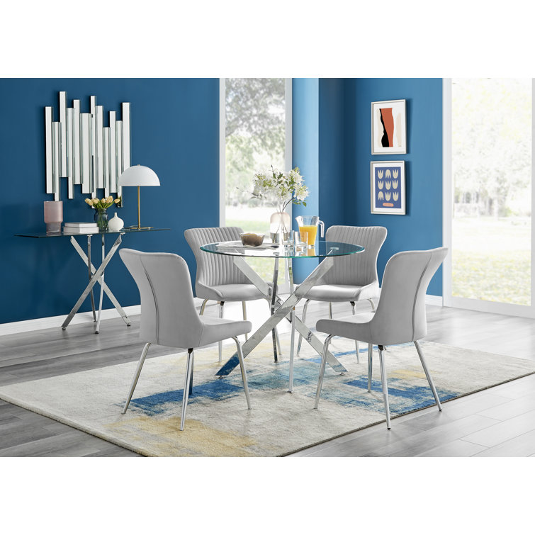 Wayfair round dining table and deals chairs